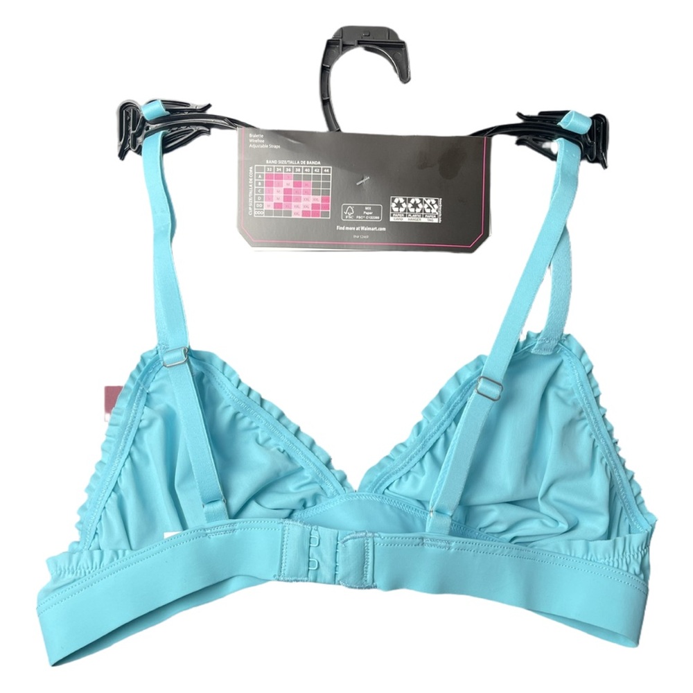 NWT No Boundaries Wirefree Bralette Aqua Blue Adjustable Straps Size S - Picture 2 of 4